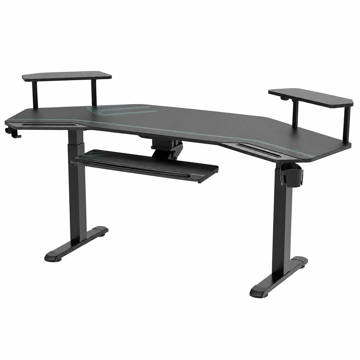 EUREKA ERGONOMIC Scrivania Gaming Regolabile Elettricamente 182x76 cm con LED e Accessori