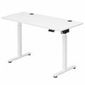 Scrivania Elettrica Regolabile in Altezza con Gancio Cuffie, Tavolo Ergonomico per Ufficio e Casa, Ideale per Lavorare in Piedi o Seduti (Bianco, 140x60 cm)