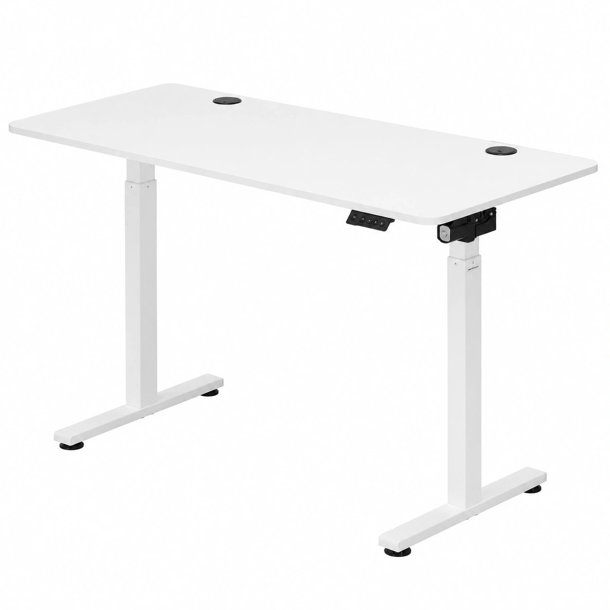 Scrivania Elettrica Regolabile in Altezza con Gancio Cuffie, Tavolo Ergonomico per Ufficio e Casa, Ideale per Lavorare in Piedi o Seduti (Bianco, 140x60 cm)