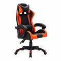Poltrona da gaming ergonomica arancione e nera con LED RGB, ecopelle, regolabile e girevole