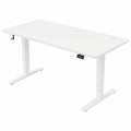 Scrivania elettrica regolabile Devoko, 140x60 cm, con gestione cavi, funzione memoria, postazione ergonomica, bianco