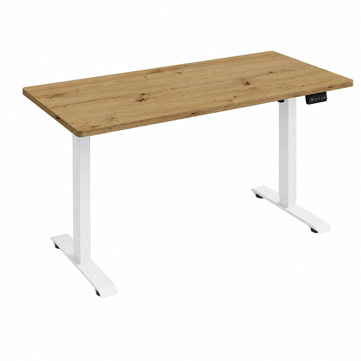 Scrivania Elettrica Regolabile Homlando BIMotion 1S in Rovere Artisan e Bianco 140x70 cm