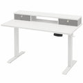 Scrivania Elettrica Regolabile con Cassetti, 100x60cm, Ergonomia Bianca