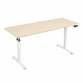 Scrivania Elettrica Regolabile ERGOMAKER 170x60 cm, Telaio Bianco e Piano in Quercia