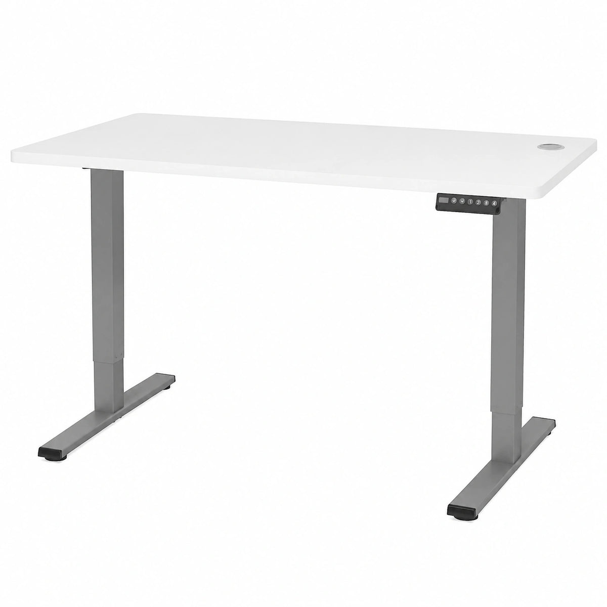 Scrivania Elettrica Regolabile FLEXISPOT EF1, 140x80cm, Certificato FSC, con Pannello Memoria a 2 Livelli, Grigio e Bianco