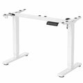 VASAGLE Scrivania Elettrica Regolabile in Altezza con Memoria, Struttura in Acciaio Bianco Opaco, 3 Altezze Preimpostate, Include 2 Ganci