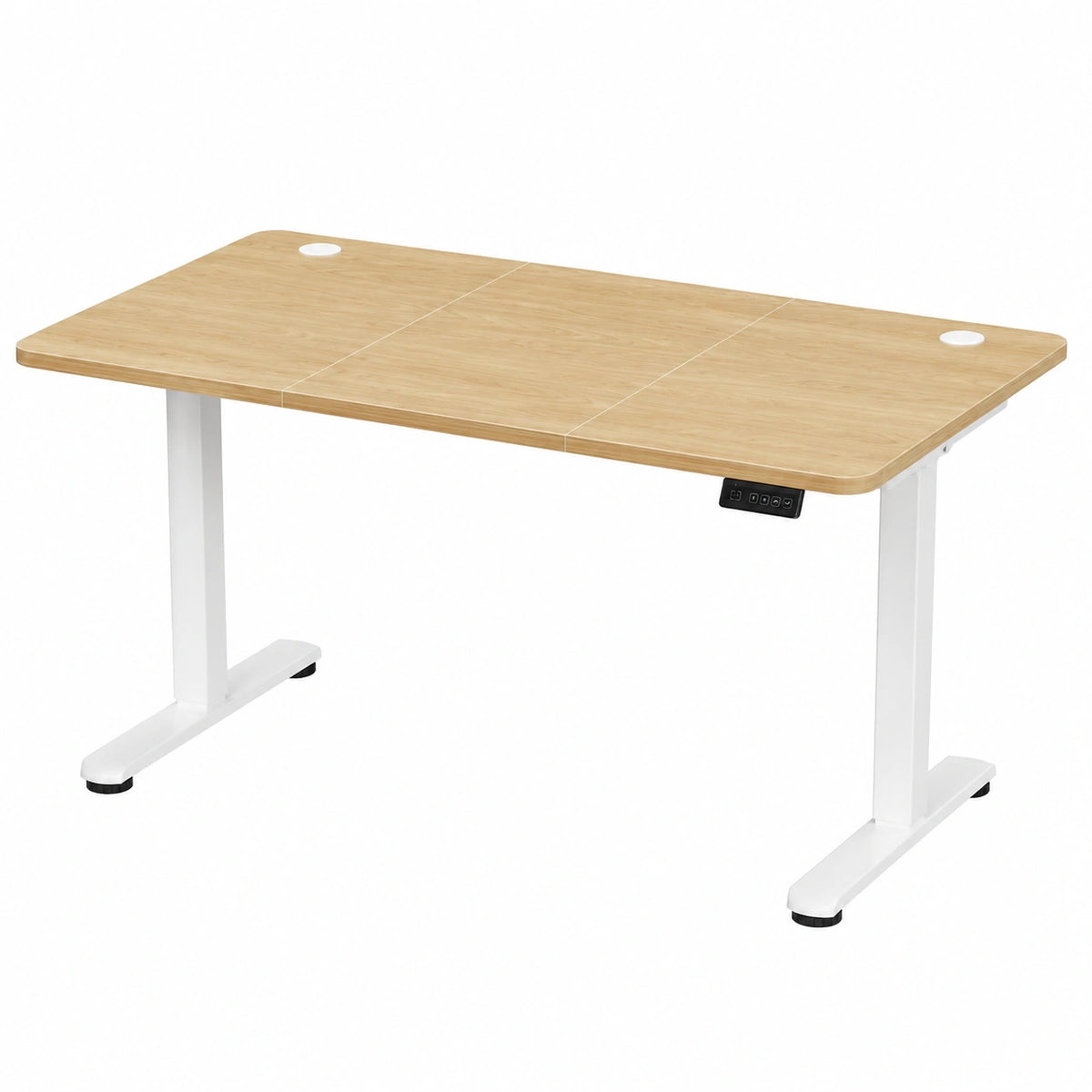Scrivania Elettrica Regolabile Devoko 140x60cm, Standing Desk Ergonomico Beige