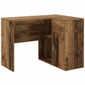 Scrivania Angolare in Legno con Cassetto e Ripiani 102x88x75 cm, Design Moderno per Ufficio Casa