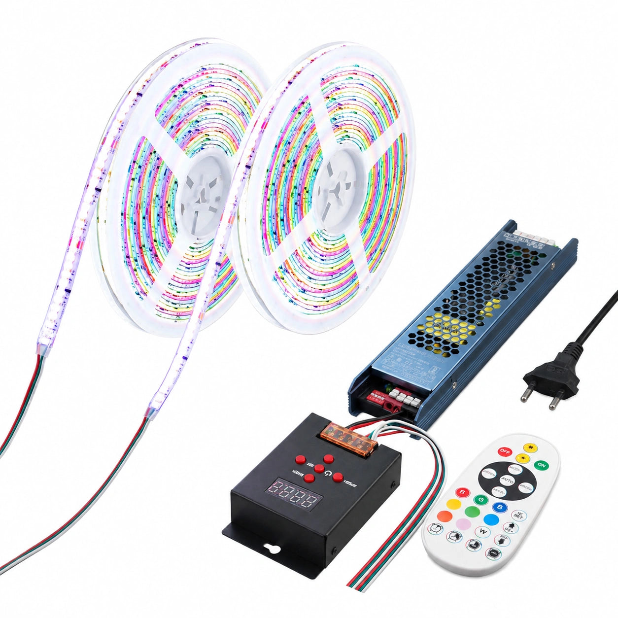 Striscia LED COB WS2811 RGB 24V 20m con Effetti Multicolore e Telecomando