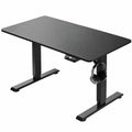 Scrivania Elettrica Regolabile con Supporto Cuffie e Portabicchieri, 110x60 cm, Design in Carbonio